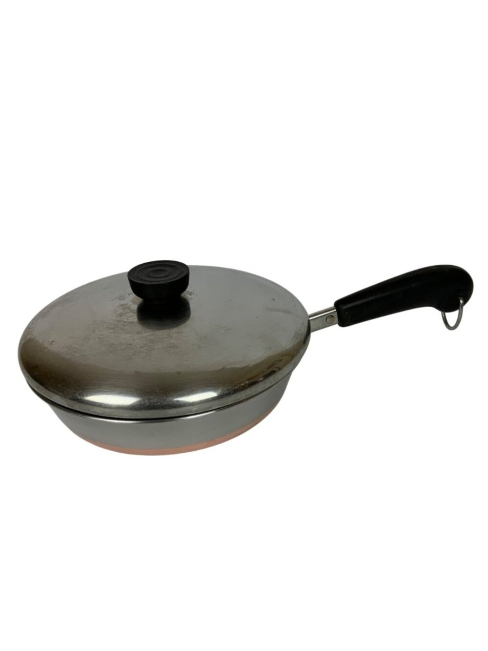 Revere Ware Copper Clad Stainless Steel 8 inch Skillet & Lid USA Vintage 1940s
